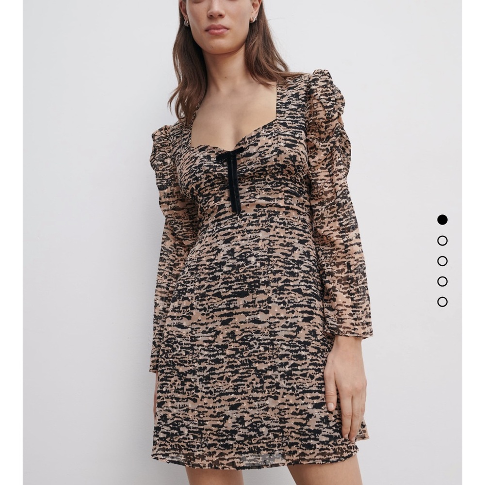 NWT Zara long sleeved Animal Print Dress